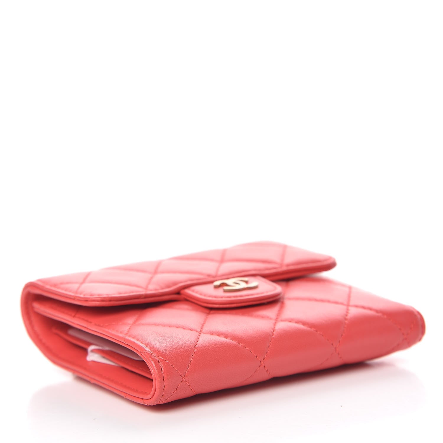 Chanel Lambskin Quilted Small Compact Wallet Red 4 of 10