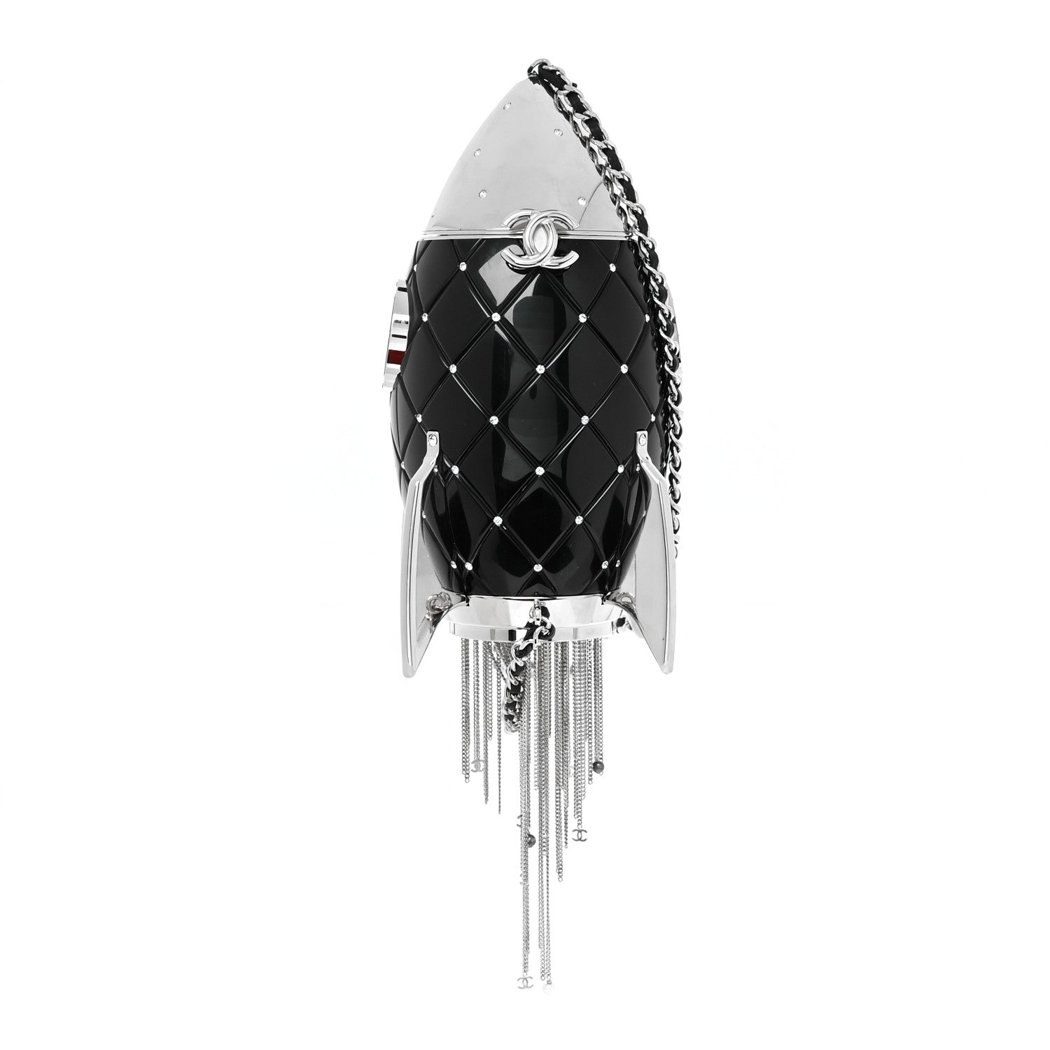 Chanel Plexiglass Crystal Rocket Ship Minaudière Clutch Black 1 of 7