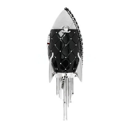 Chanel Plexiglass Crystal Rocket Ship Minaudière Clutch Black 1 of 7