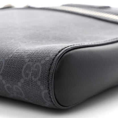 Gucci GG Supreme Monogram Web Small Flat Messenger Bag Black Grey 10 of 13