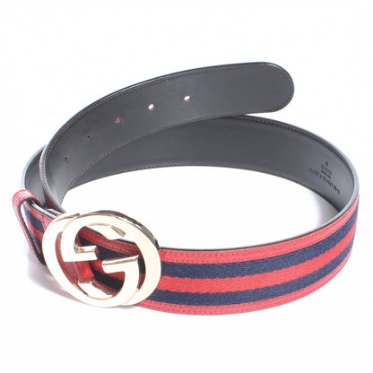 Gucci Leather Web GG Belt 80 32 Red Blue 3 of 5