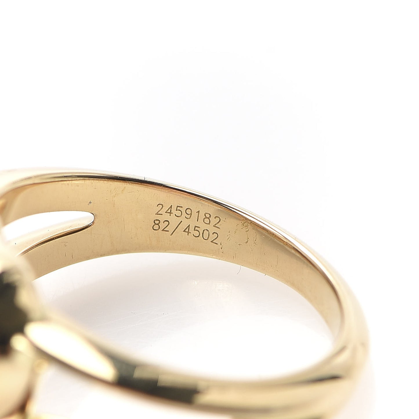 18K Yellow Gold Diamond 3 Happy Diamond Heart Ring 48 4.5