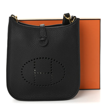 Hermes Taurillon Clemence Evelyne TPM Black 10 of 10