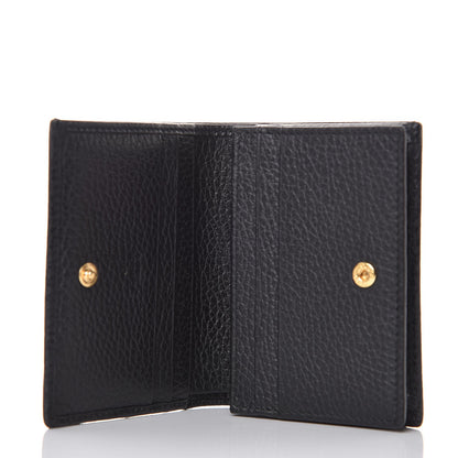 Gucci Pebbled Calfskin GG Marmont Card Case Black 5 of 7