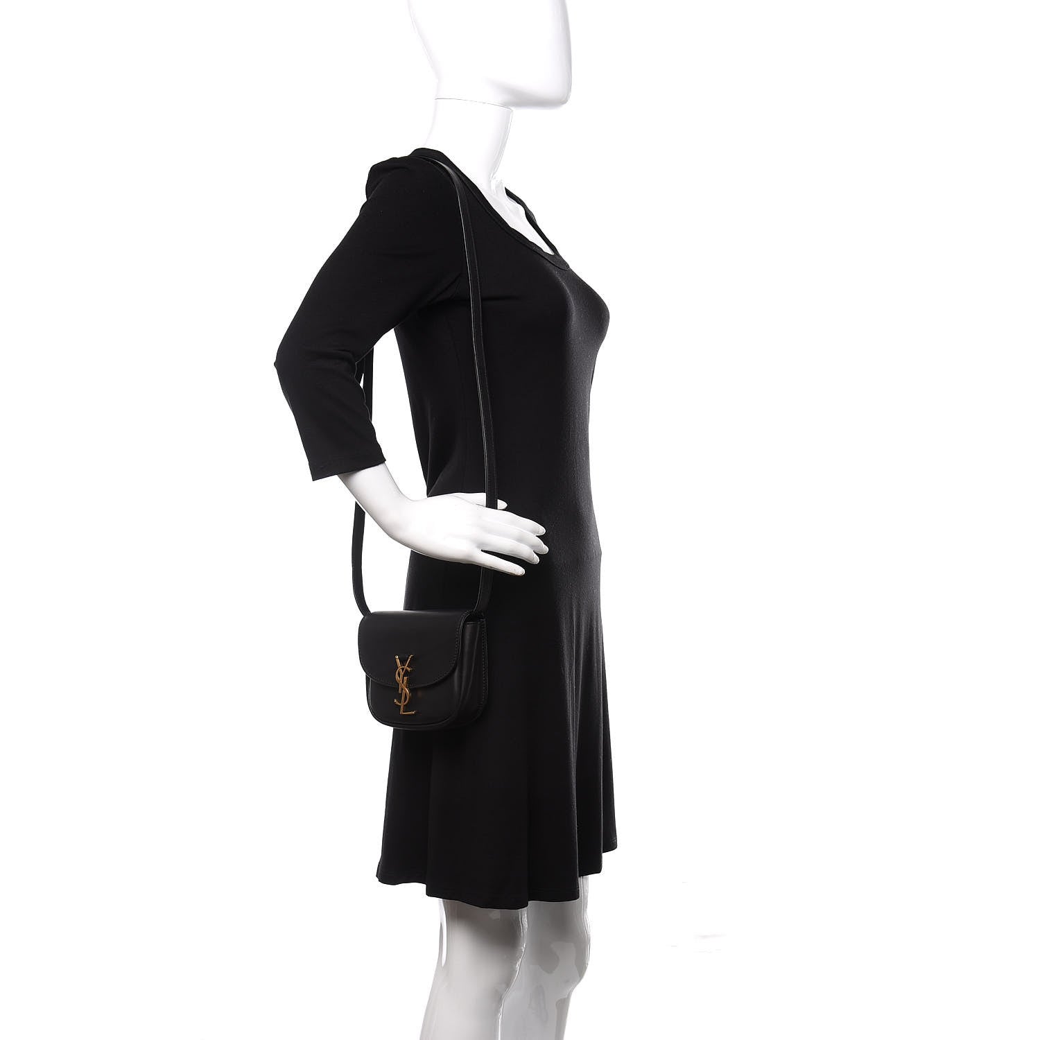Saint Laurent Smooth Calfskin Mini Classic Monogram Kaia Satchel Black 2 of 10