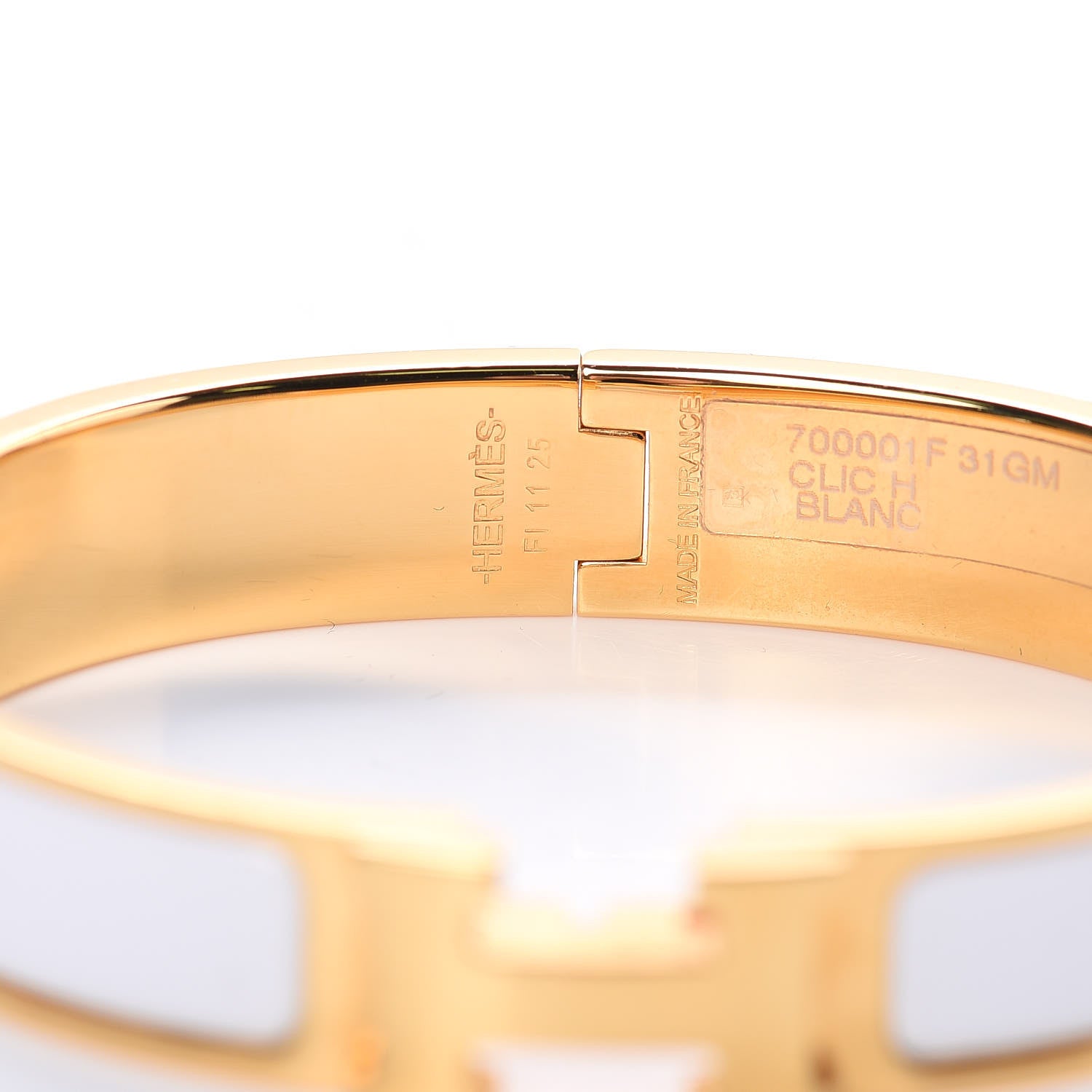 Hermes Enamel Narrow Clic Clac H Bracelet GM White 5 of 6