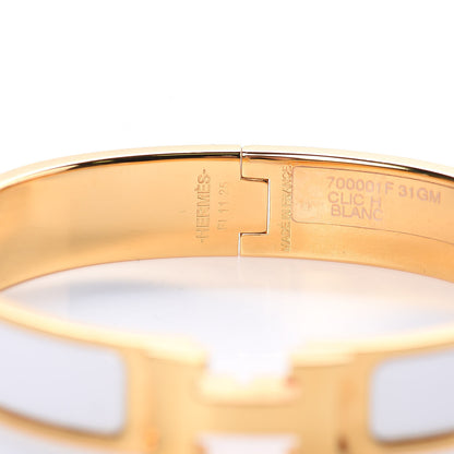 Hermes Enamel Narrow Clic Clac H Bracelet GM White 5 of 6