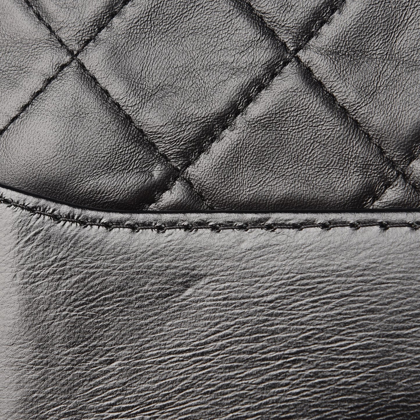 Aged Calfskin Quilted Medium Gabrielle Hobo Black