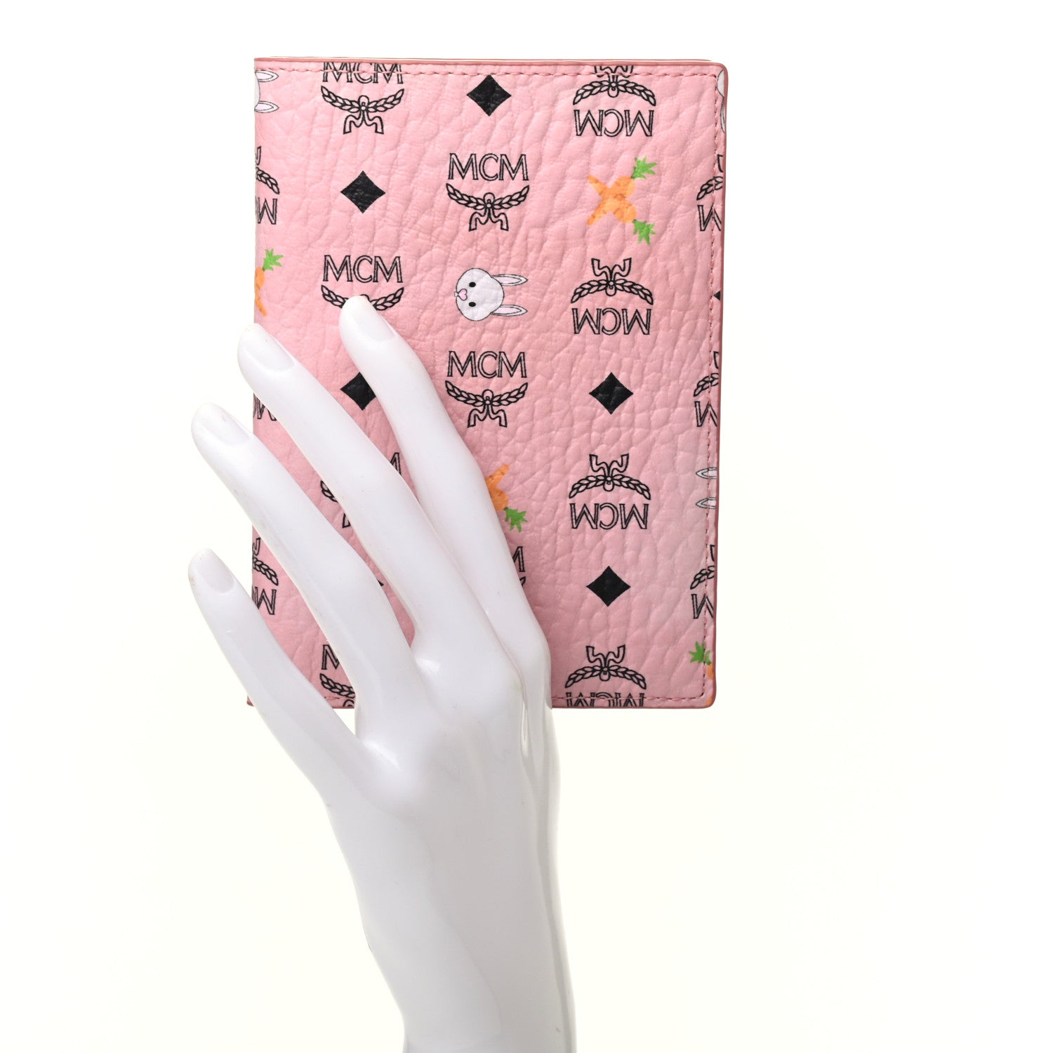 MCM Visetos Bunny Passport Holder Soft Pink 2 of 7
