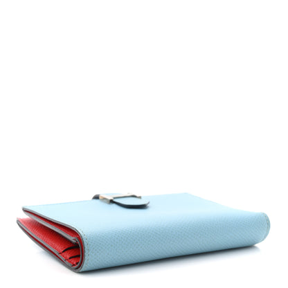 Hermes Epsom Verso Bearn Compact Wallet Bleu Du Nord Rouge De Coeur 4 of 8