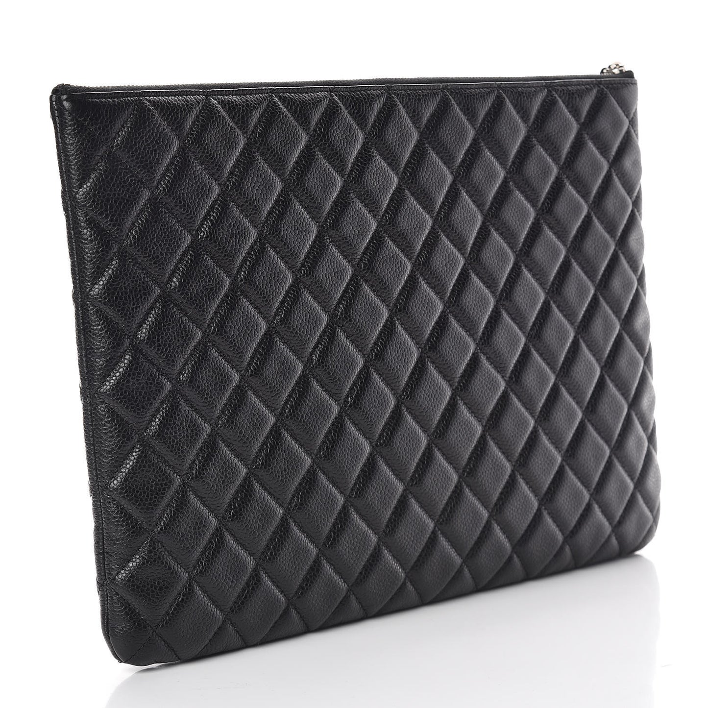 Caviar Quilted Large Cosmetic Case Black
