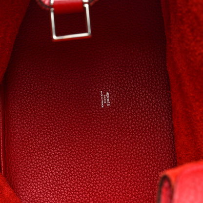 Hermes Taurillon Clemence Picotin Lock 26 GM Rouge Casaque 5 of 10