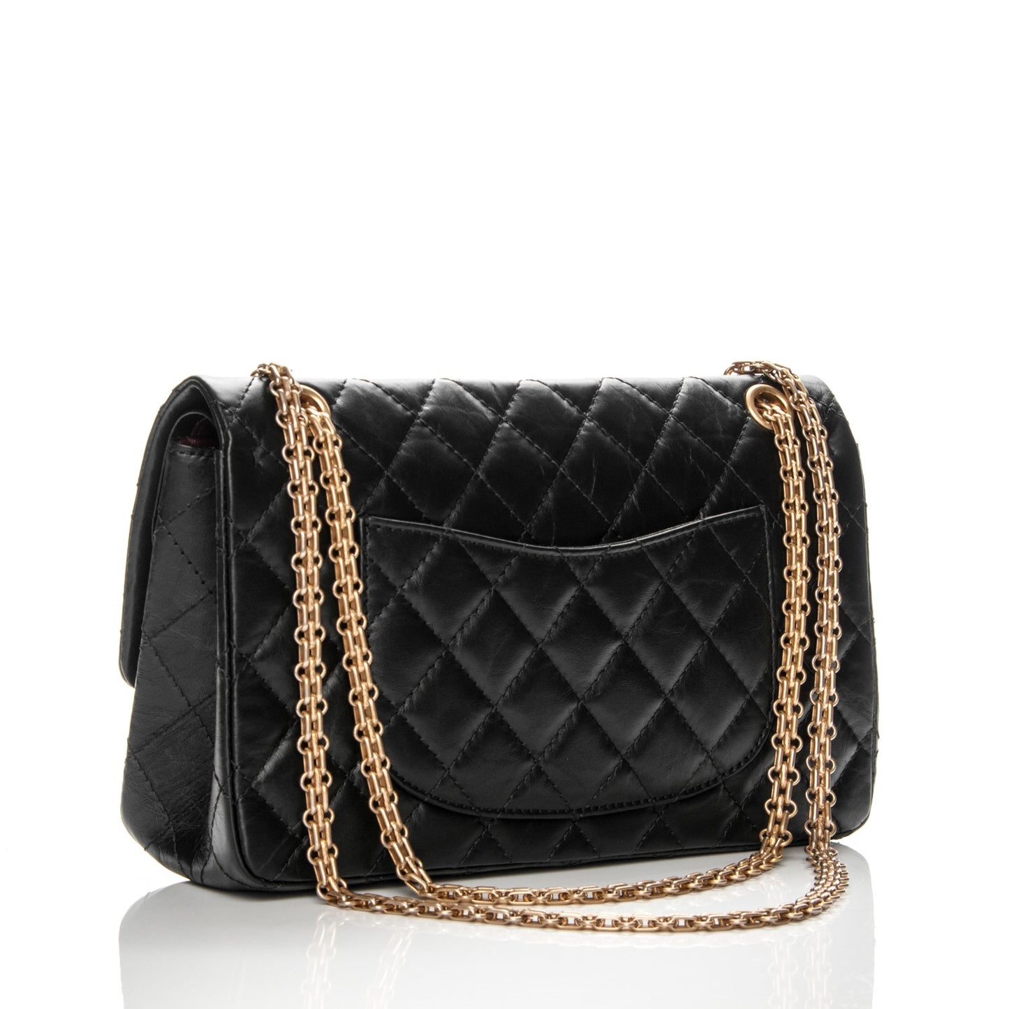 Aged Calfskin Quilted 2.55 Reissue 226 Flap Black