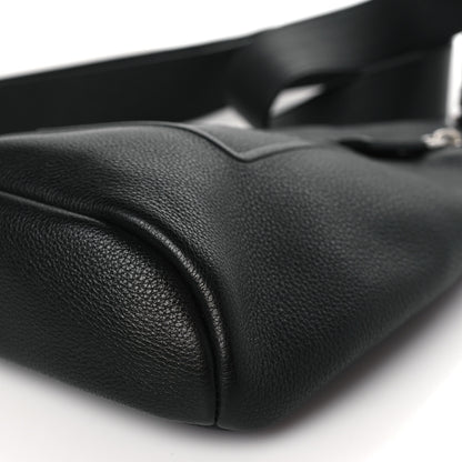 Prada Vitello Daino Logo Embossed Cross Sling Backpack Black 9 of 9