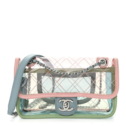 Chanel Lambskin PVC Quilted Mini Coco Splash Flap Blue Green 1 of 10