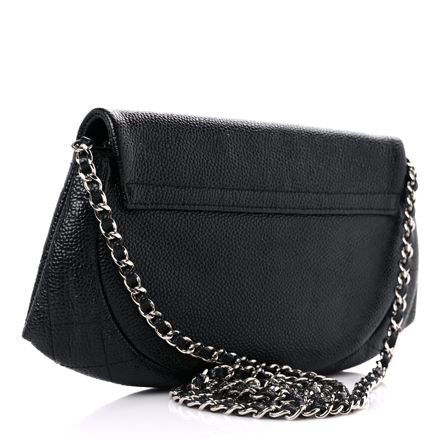 Chanel Caviar Half Moon Wallet On Chain WOC Black 3 of 12