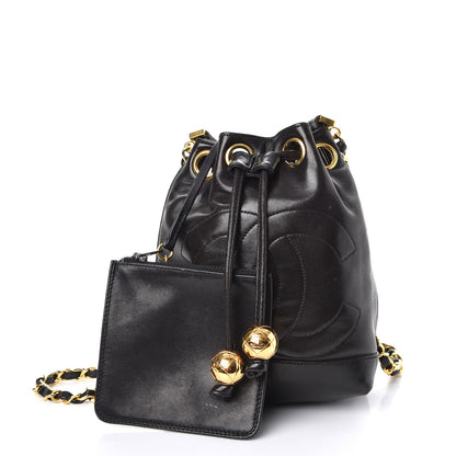 Chanel Lambskin CC Drawstring Bag Black 4 of 13