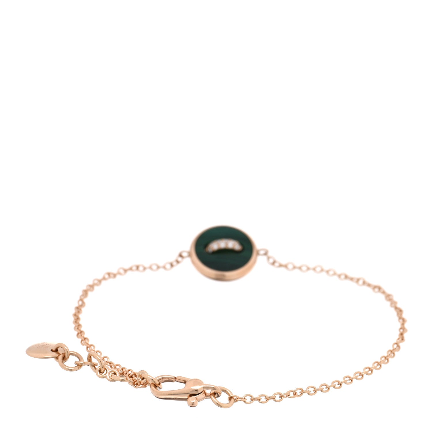 Pomellato 18K Rose Gold Diamond Malachite Mother of Pearl Pom Pom Dot Bracelet 2 of 4