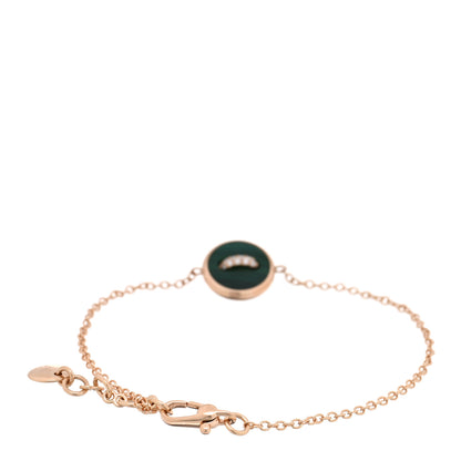 Pomellato 18K Rose Gold Diamond Malachite Mother of Pearl Pom Pom Dot Bracelet 2 of 4