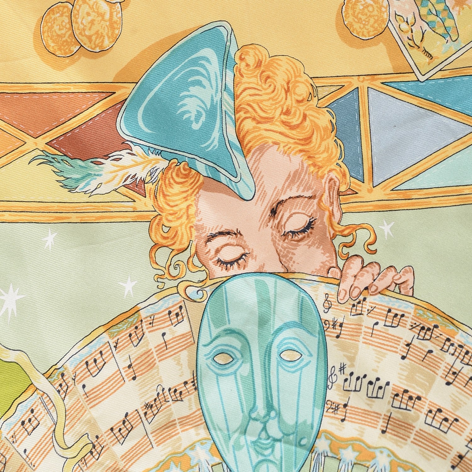Hermes Silk Mon Ami Pierrot Scarf 90 5 of 11