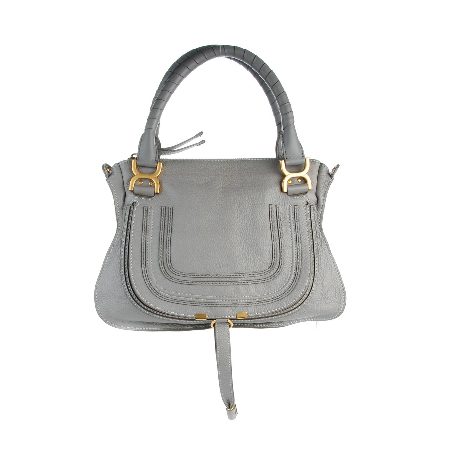 Calfskin Medium Marcie Satchel Cashmere Grey