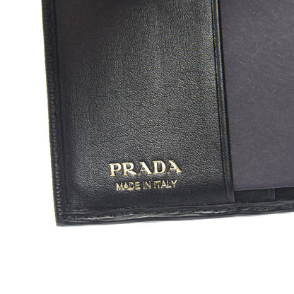 Prada Vitello Move Tri-Fold Compact Wallet Black 6 of 8