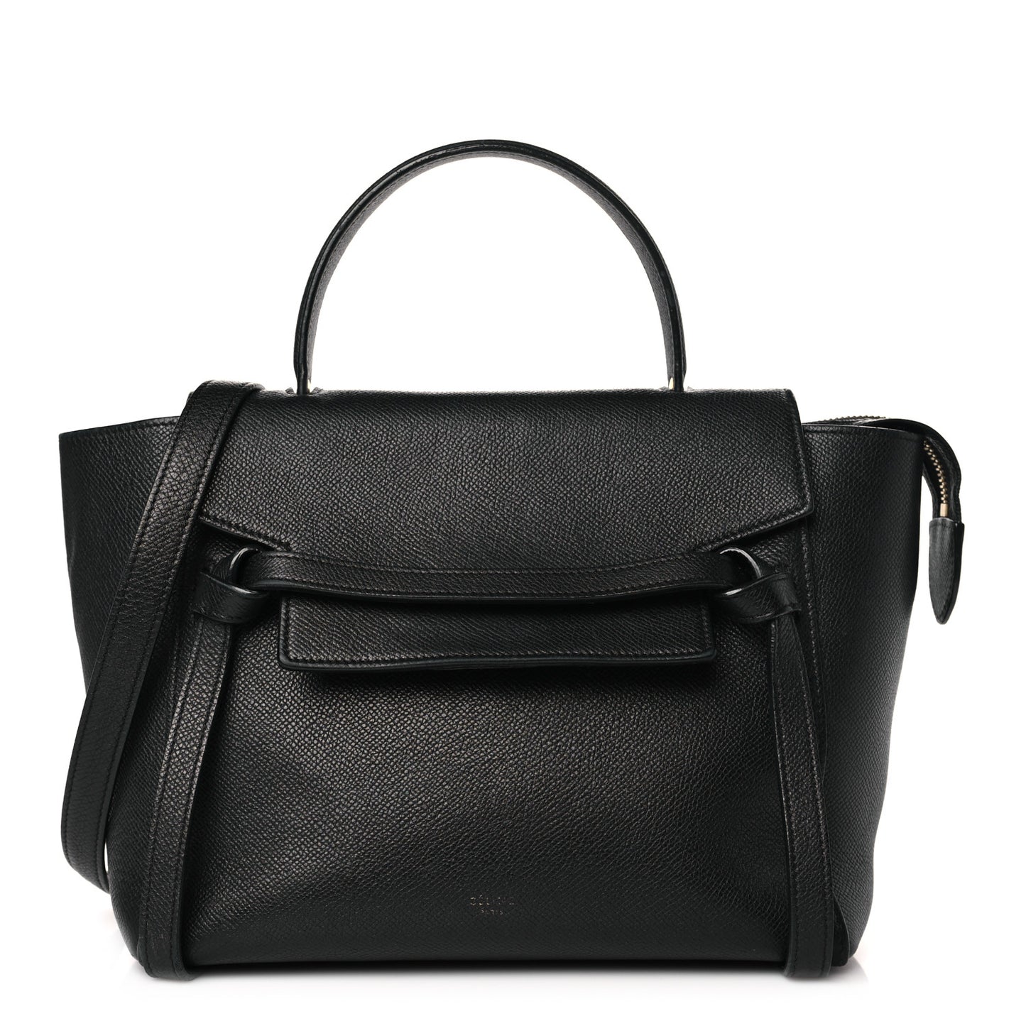 Grained Calfskin Micro Belt Bag Black