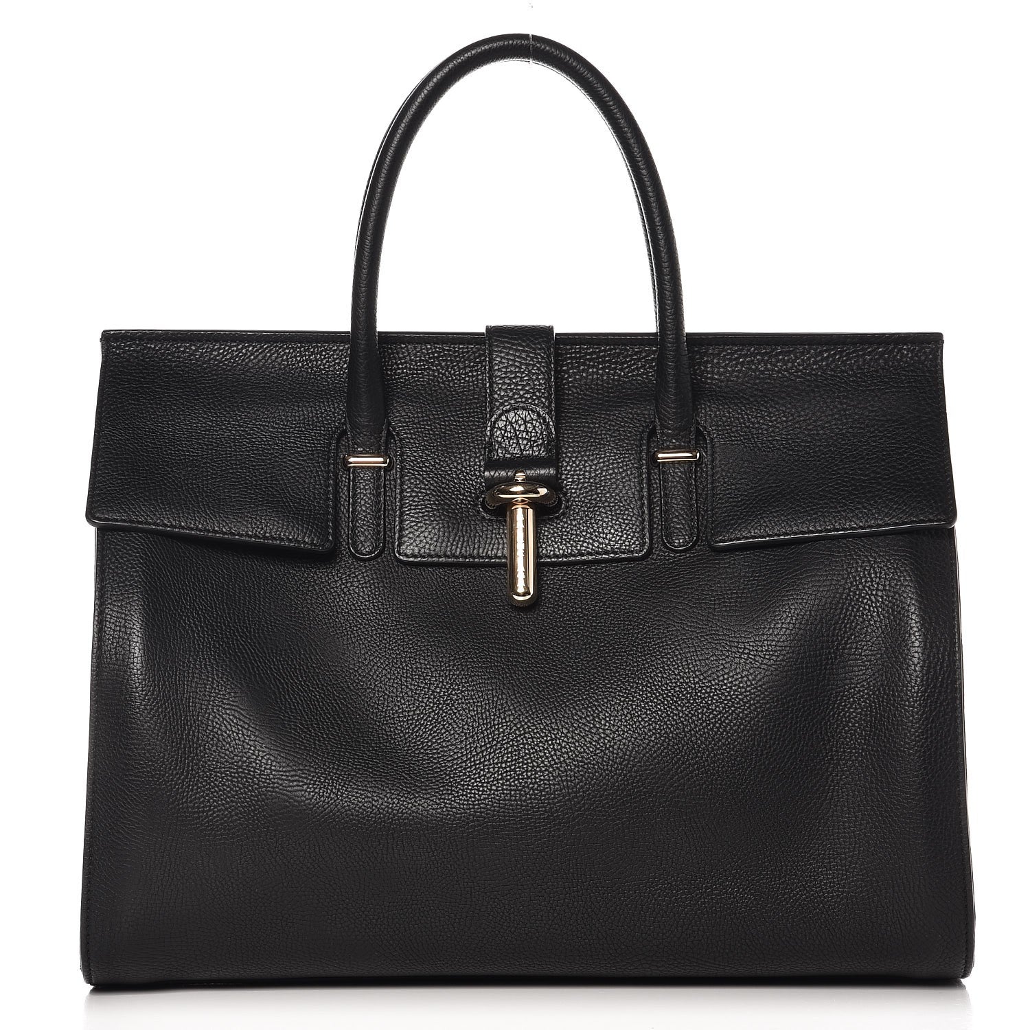 Balenciaga Grained Calfskin M Tube Round Tote Black 3 of 10