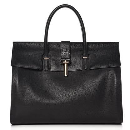 Balenciaga Grained Calfskin M Tube Round Tote Black 3 of 10
