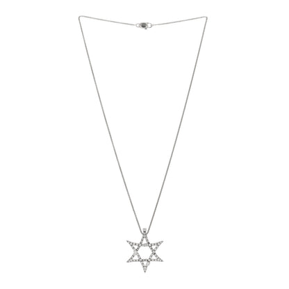 Damiani 18K White Gold Diamond Star of David Pendant Necklace 2 of 4