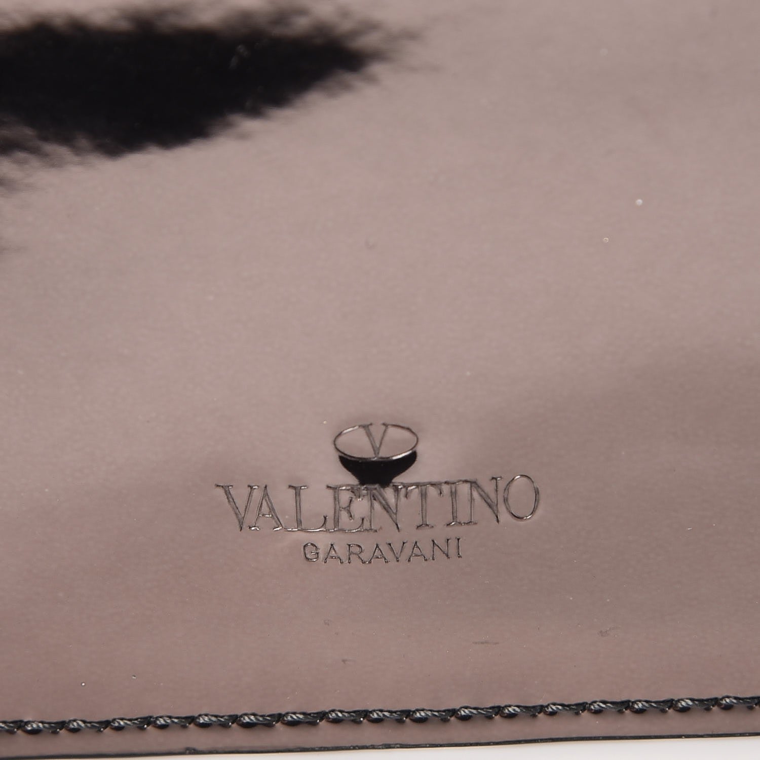 Valentino Garavani Metallic Patent Rockstud Spike Coin Case Card Holder Rutenio 6 of 6