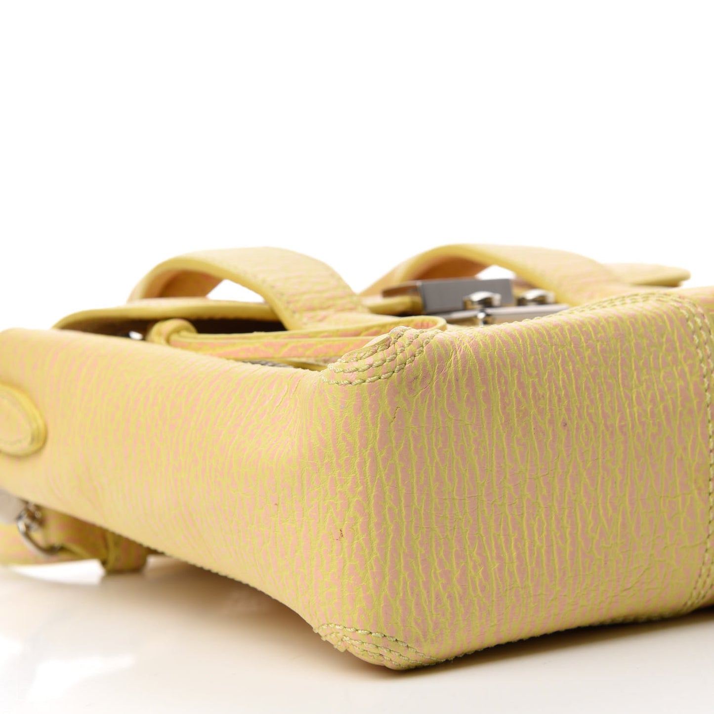 Shark Embossed Textured Calfskin Mini Pashli Satchel Mimosa Petal