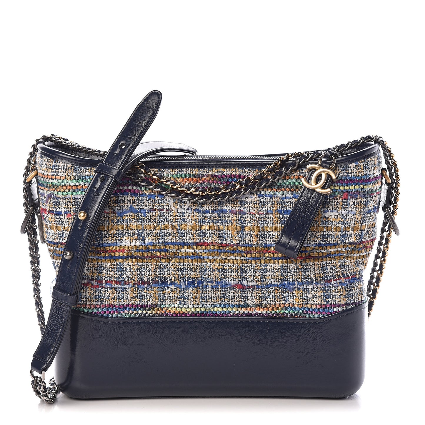 Tweed Calfskin Medium Gabrielle Hobo Blue