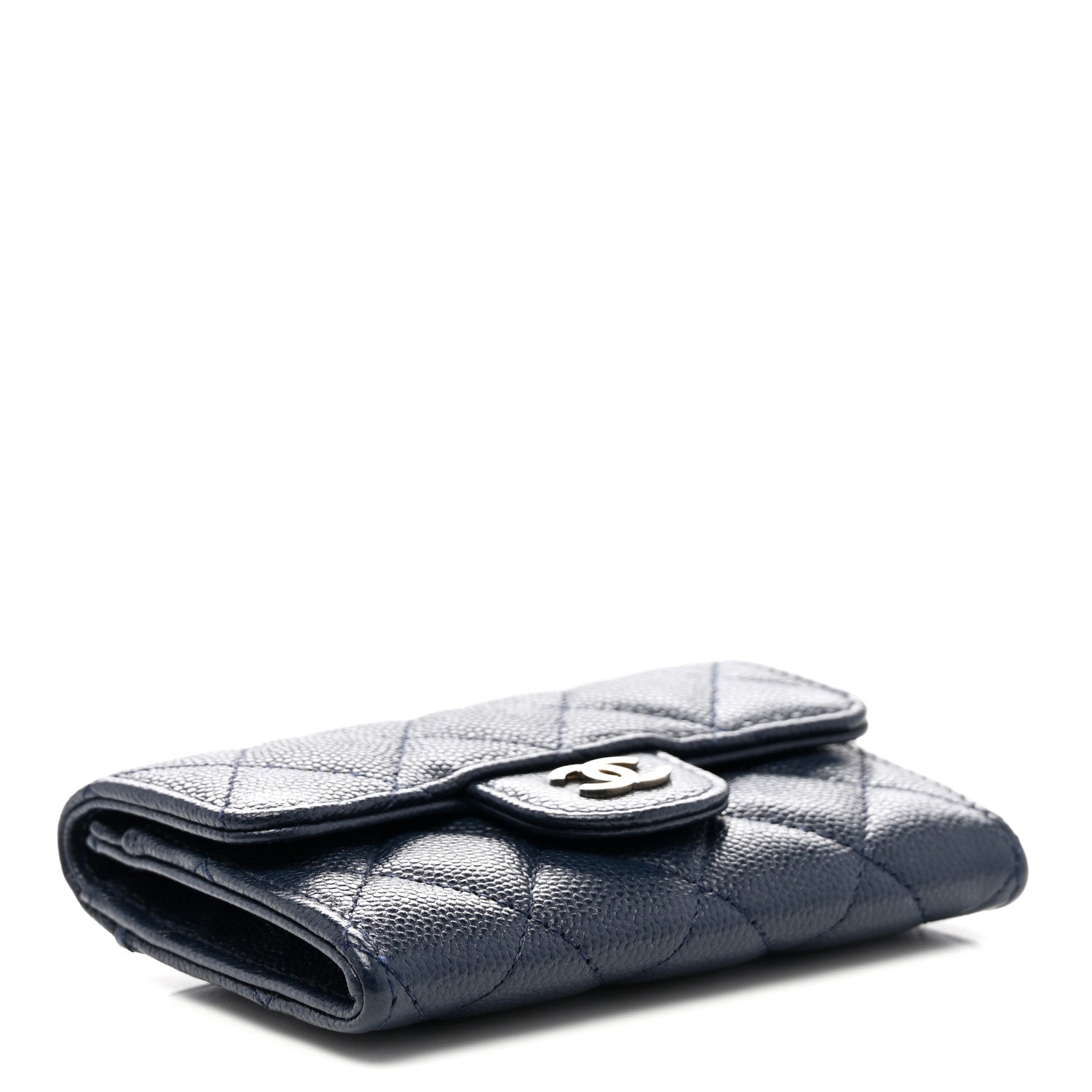 Chanel Caviar Quilted Flap Card Holder Wallet Navy 4 of 9