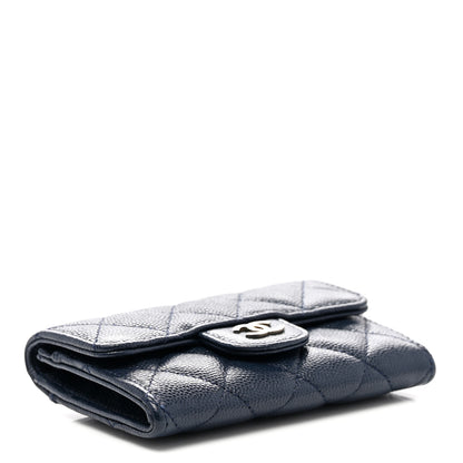 Chanel Caviar Quilted Flap Card Holder Wallet Navy 4 of 9