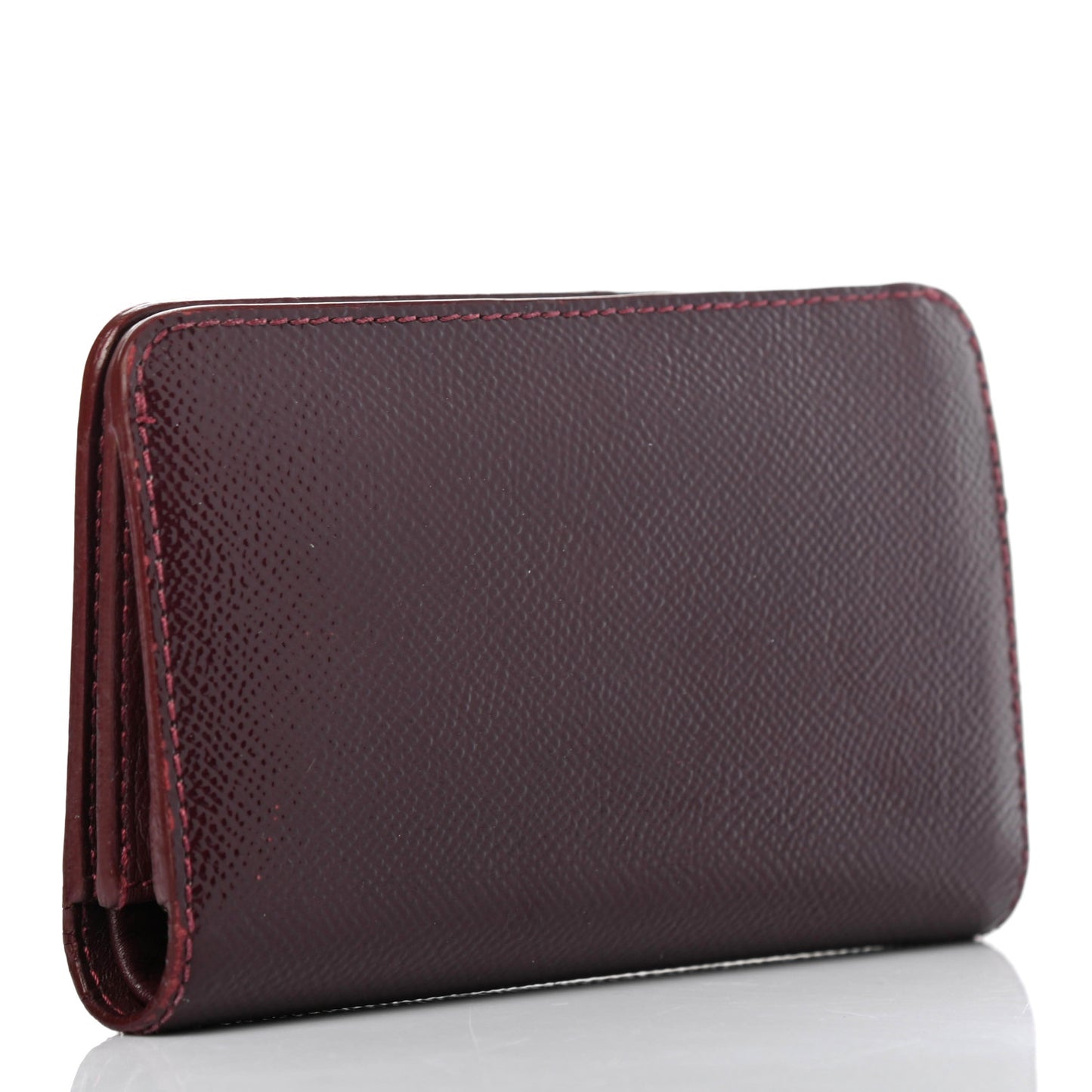 Patent London Bi-Fold Compact Wallet Burgundy