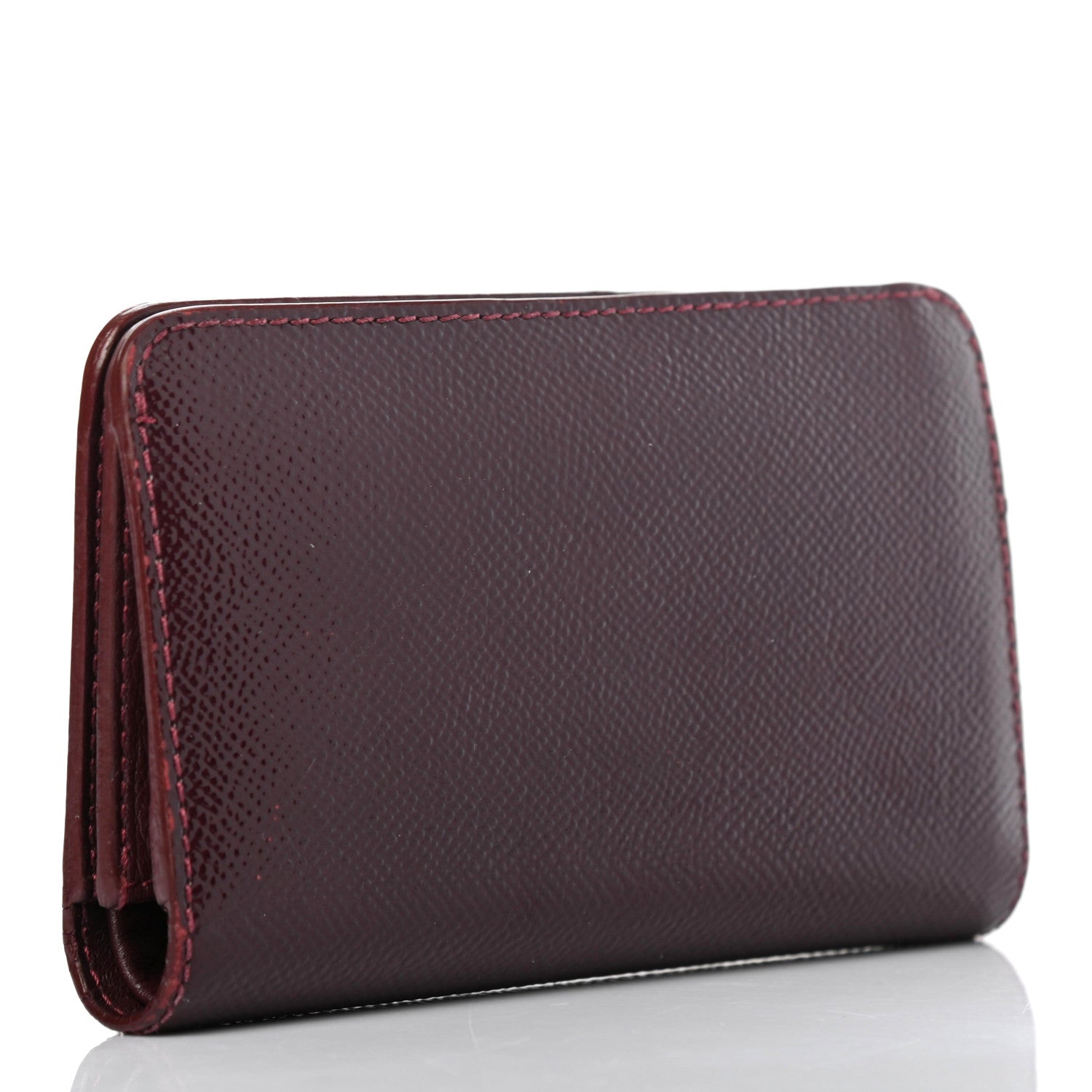 Burberry Patent London Bi-Fold Compact Wallet Burgundy 2 of 6