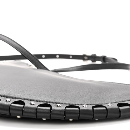 Alaia Calfskin Studded Chain Demi Lune Bag Black 9 of 9