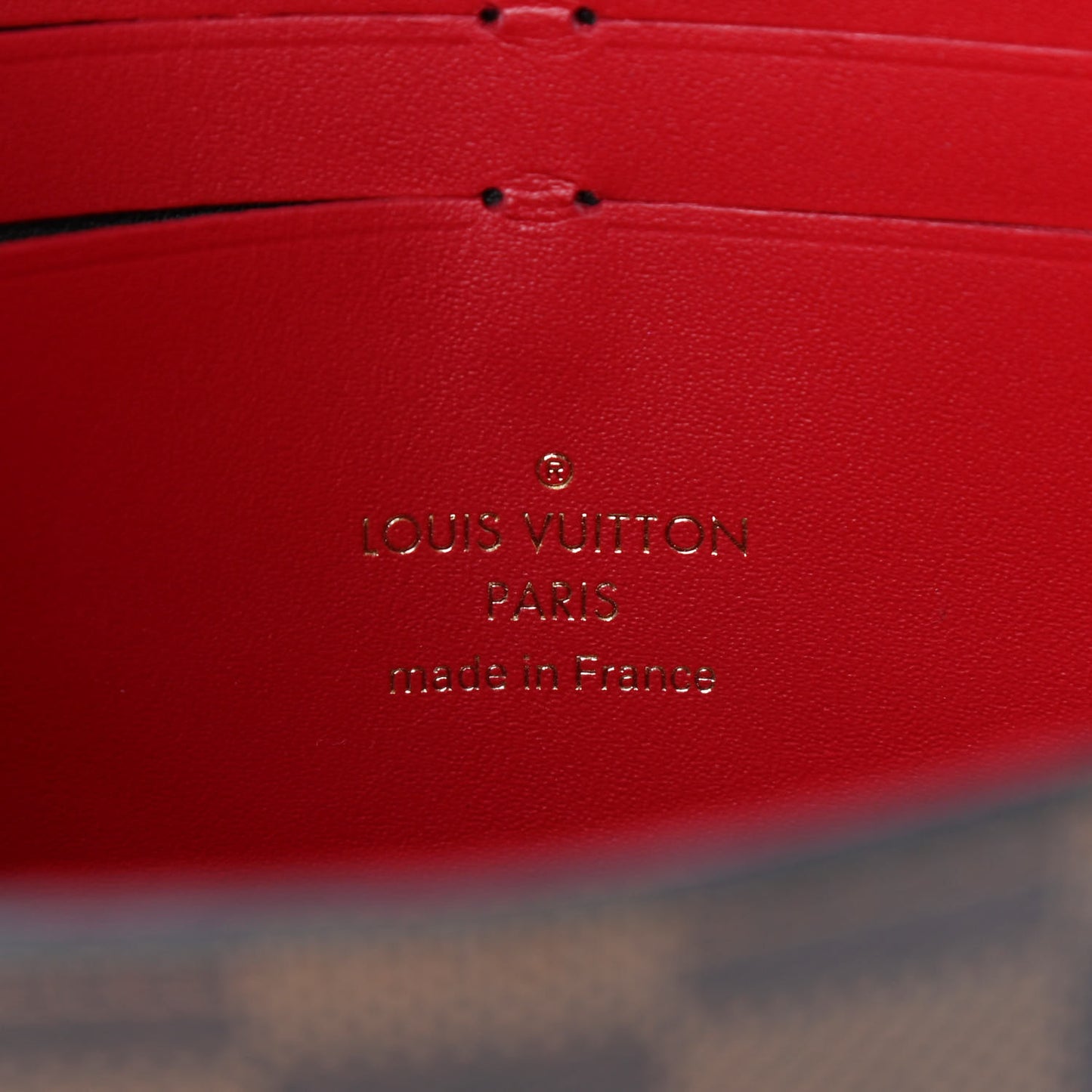 Damier Ebene Croisette Chain Wallet Scarlet