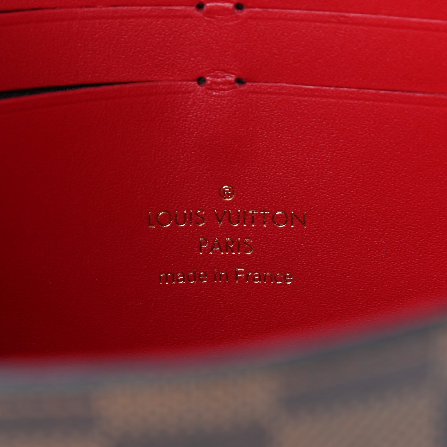 Louis Vuitton Damier Ebene Croisette Chain Wallet Scarlet 6 of 9