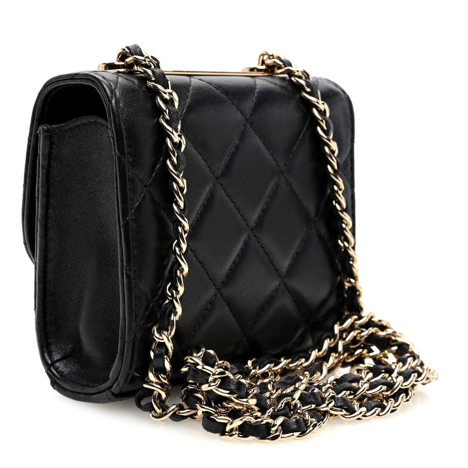 Chanel Lambskin Quilted Mini Trendy CC Clutch With Chain Black 3 of 10