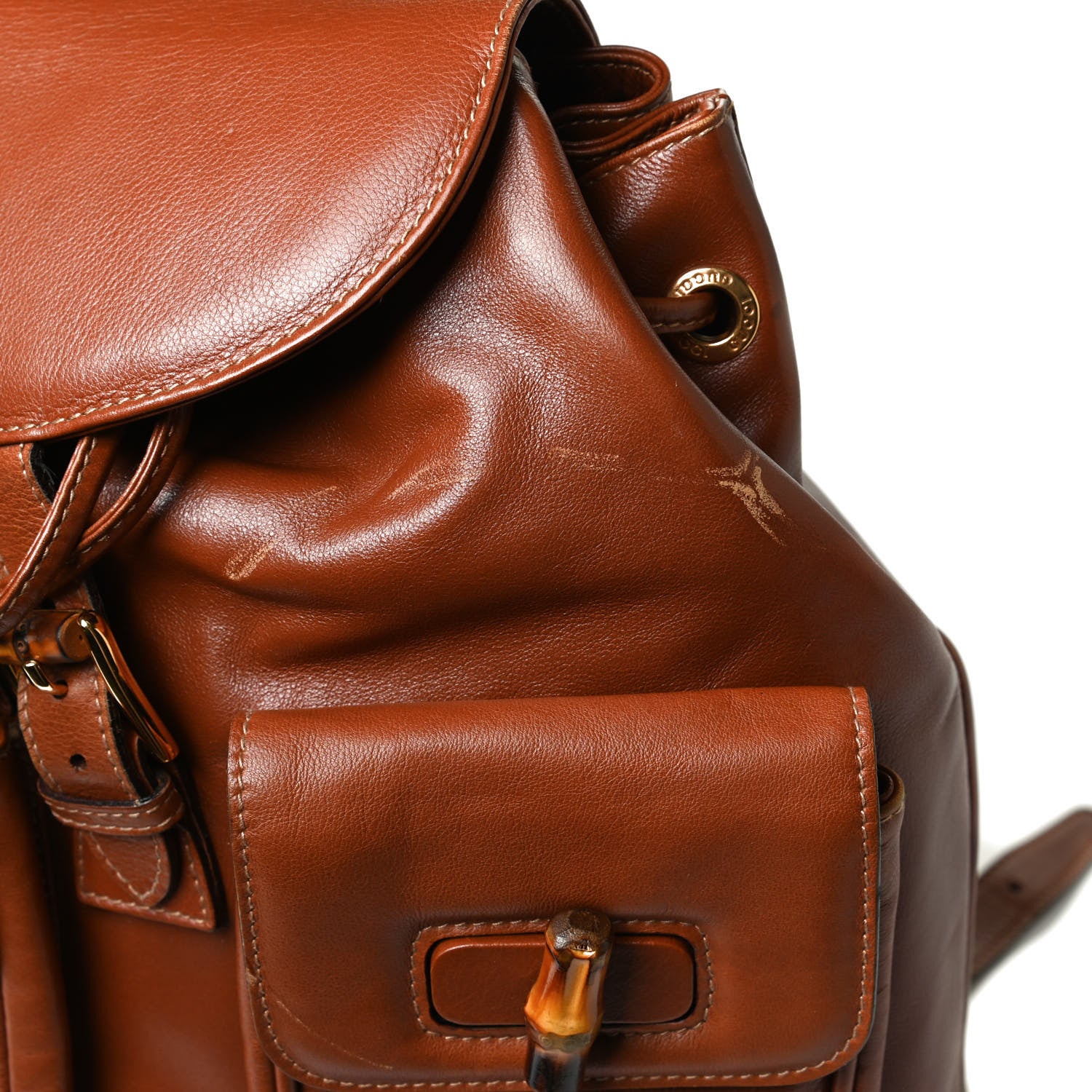 Gucci Calfskin Bamboo Backpack Brown 18 of 31