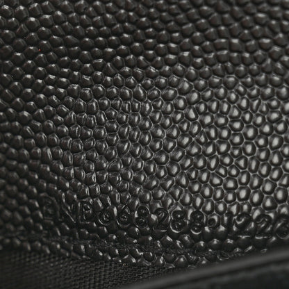 Saint Laurent Grain De Poudre Matelasse Chevron Monogram Compact Zip Around Wallet Black 8 of 11