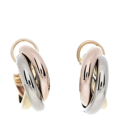 Cartier 18K Pink Yellow White Gold Small Trinity Earrings 1 of 5
