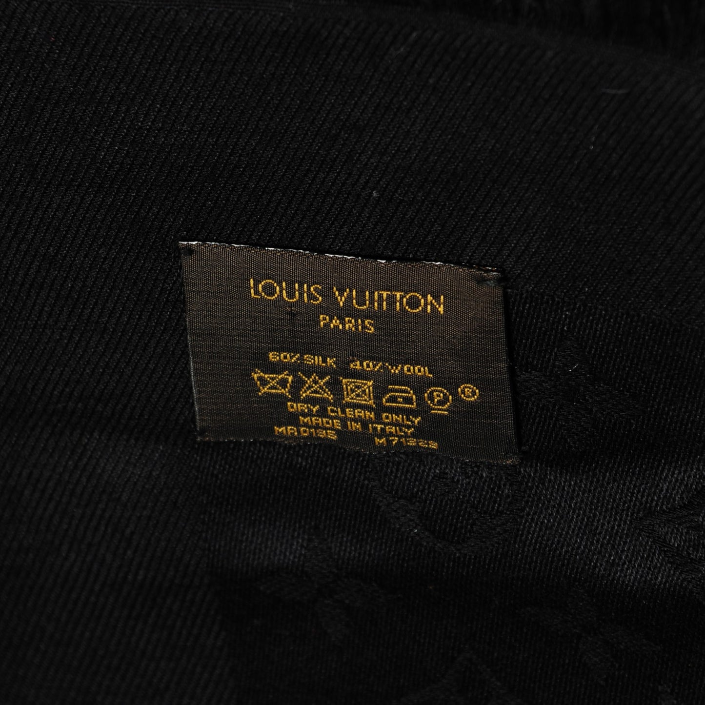 Silk Wool Monogram Shawl Black