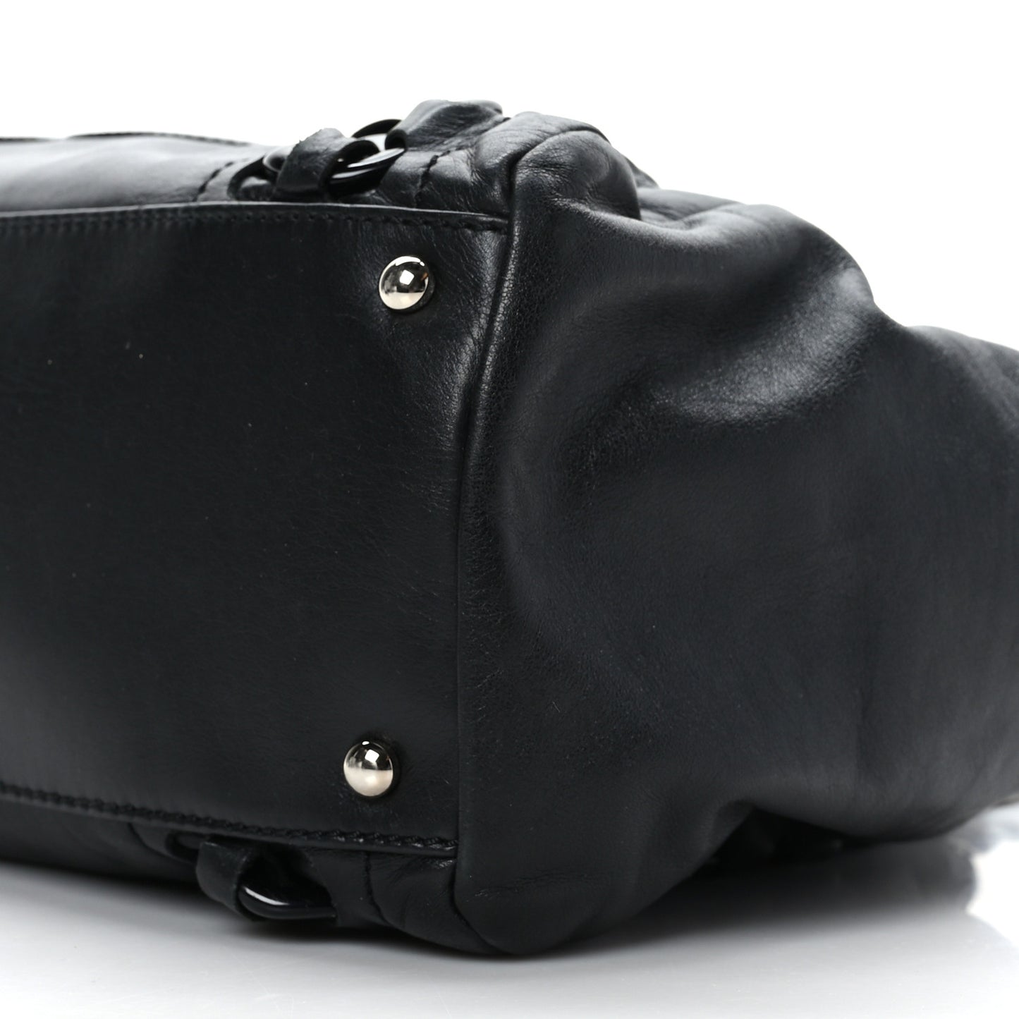 Calfskin Modern Chain Rhodoid East West Tote Black