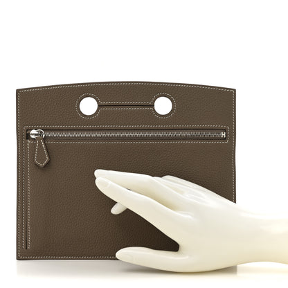 Hermes Togo Backpocket Pouch 25 Etoupe 2 of 7