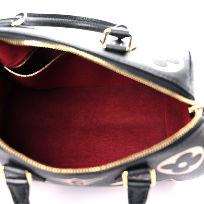 Louis Vuitton Empreinte Monogram Giant Speedy Bandouliere 25 Black Beige 5 of 10