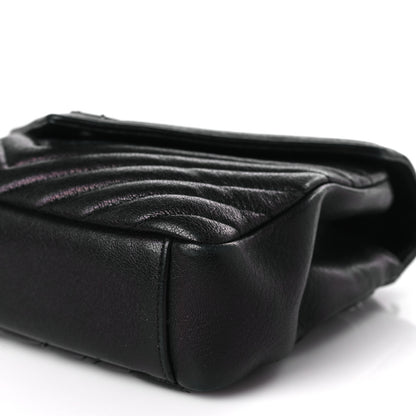 Saint Laurent Sheepskin Matelasse Chevron Monogram Monochrome Medium College Bag Black 9 of 9