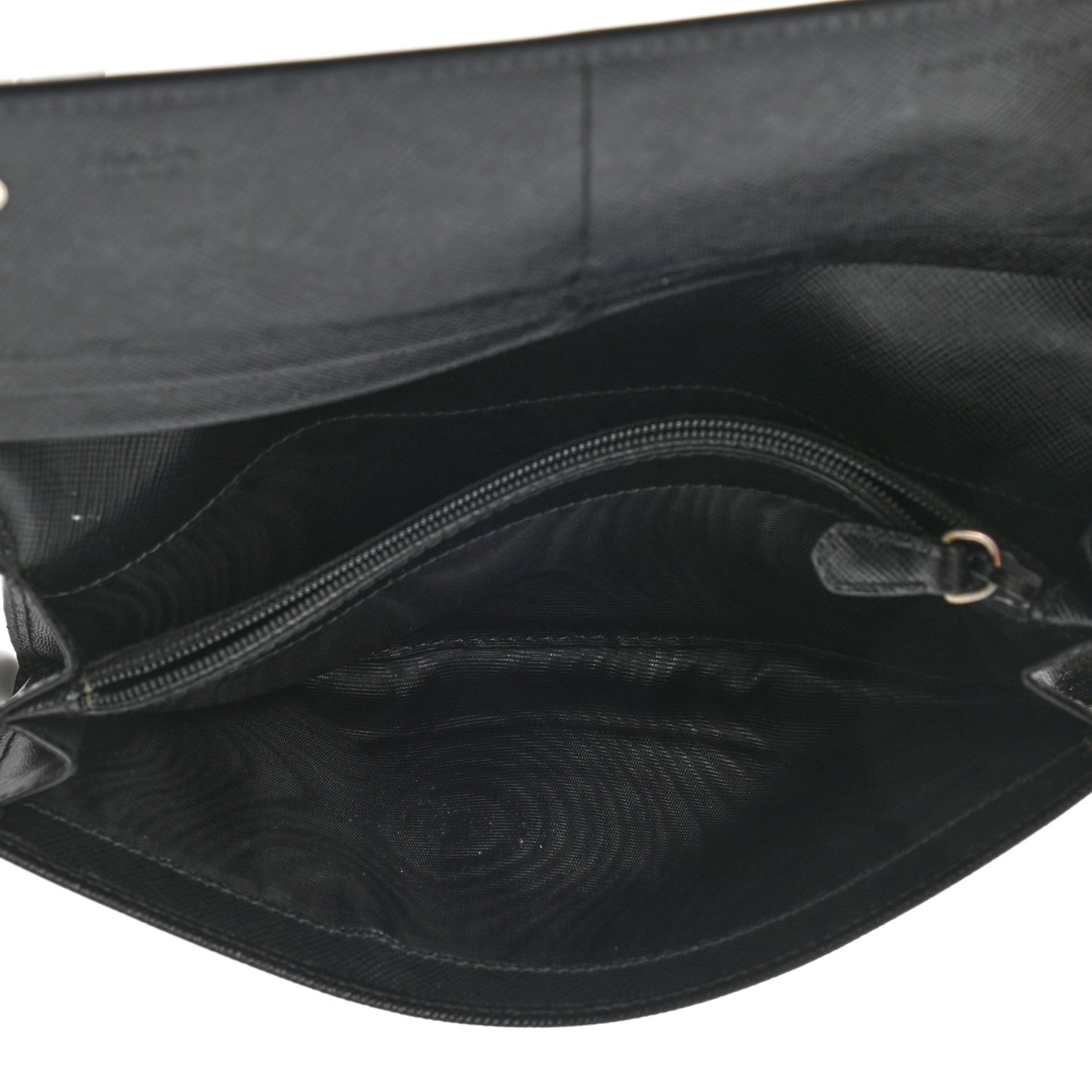Saffiano Triangle Continental Flap Wallet Black
